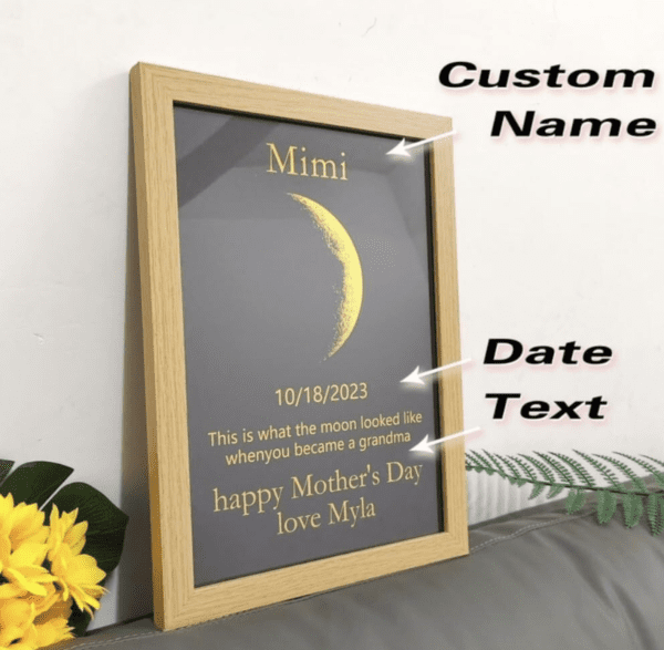 Personalized Moon Phase Picture in Frame - Image 4